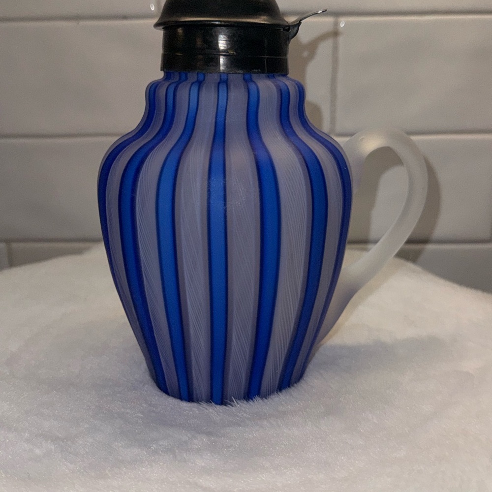 Murano Glass circus stripe syrup dispenser